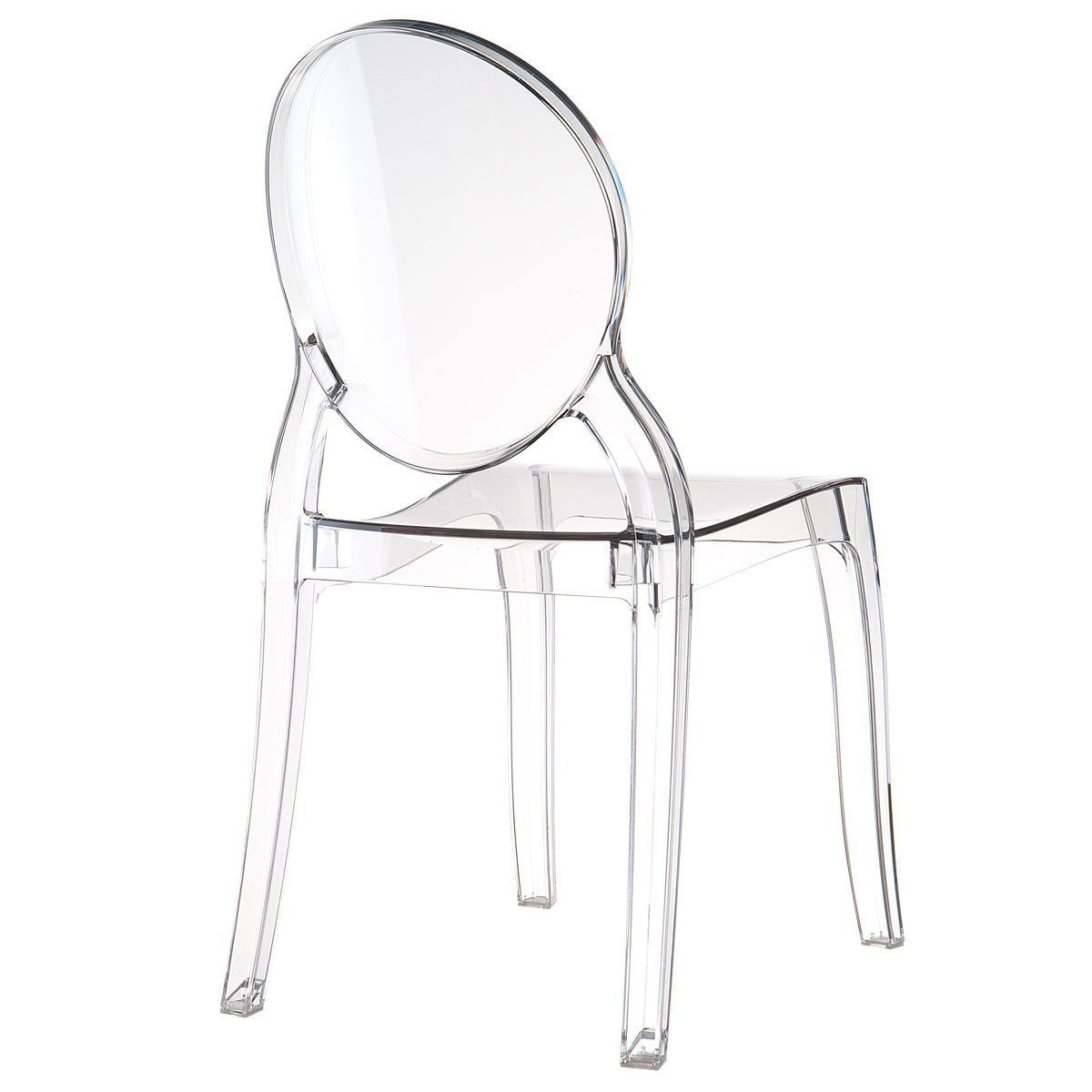 Fashion Commerce FC4695 4er Set Stühle, Polycarbonat, Transparent, 94x44x42cm, 4 Stück, Farblos