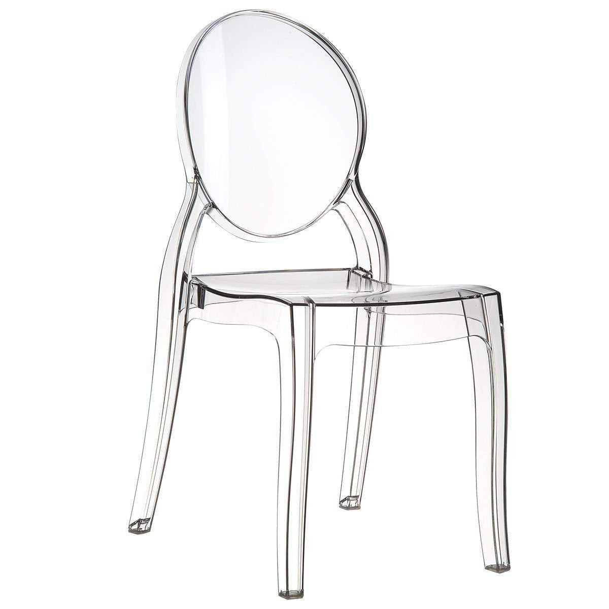 Fashion Commerce FC4695 4er Set Stühle, Polycarbonat, Transparent, 94x44x42cm, 4 Stück, Farblos