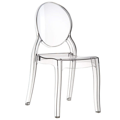 Fashion Commerce FC4695 4er Set Stühle, Polycarbonat, Transparent, 94x44x42cm, 4 Stück, Farblos